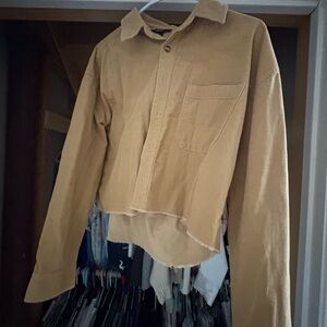 Forever 21 Women's Beige Button Down Shirt